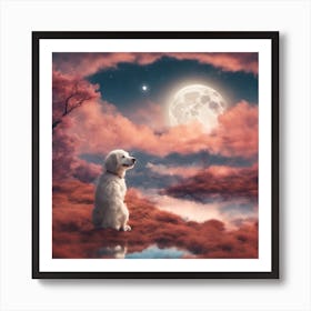 Dogly For The Moon Art Print