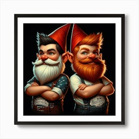 Gnome And Gnome Art Print