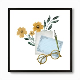 Vintage Pens And letter envelopes Art Print