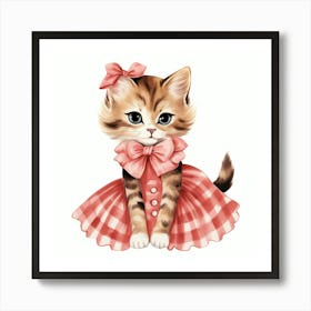 Cute Kitten In A Dress 1 Art Print