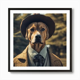 Dog In A Hat 1 Art Print