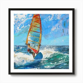 A Windsurfing Oil Painting Illustration 1718707403 1 Art Print