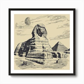 A Sphinx In Giza Hand Drawn Sketch Illustration 1719991311 1 Art Print