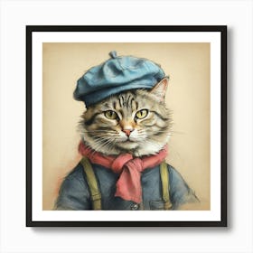 Cat In A Hat 16 Art Print