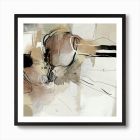 Neutral Square Abstract Art Print