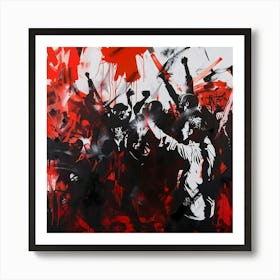 The Crowd, Graffiti, Street Art, Urban Hues Art Print