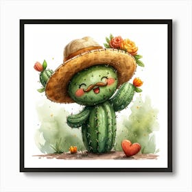 Cute Cactus 1 Art Print