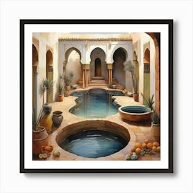 Courtyard With Pool Art Print