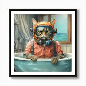 Astronaut Cat 5 Art Print