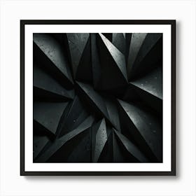 Abstract Black Triangles Art Print