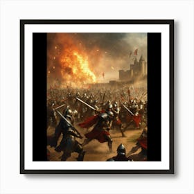 Battle Of The Knights 1 Art Print