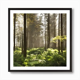 Ferns In The Forest 1 Art Print