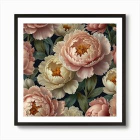 Peony Wallpaper 1 Art Print