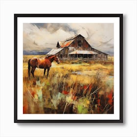 Barn And Horse Art Print
