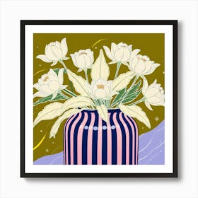 White Flowers In A Vase 1 Art Print