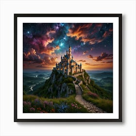 Cinderella Castle At Night 1 Art Print