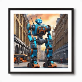 Robot In The City 41 Art Print