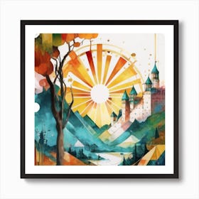 Watercolor landscapes 11 Art Print