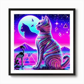 Psychedelic Cat 1 Art Print