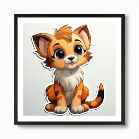 Cute Kitten Sticker Art Print