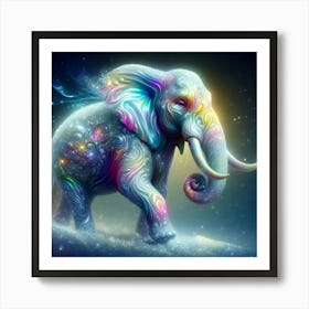 Elephant In Space Art Print