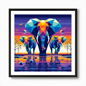 The Mythical Mates Elephants Art Print