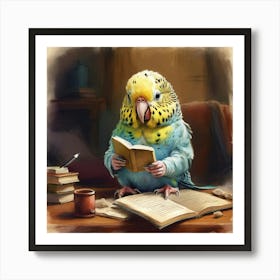 Bird Reading A Book 1 Art Print