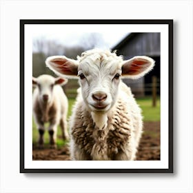 Lambs On The Farm Art Print