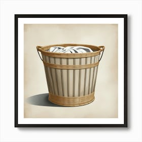 Basket Of Towels 1 Art Print