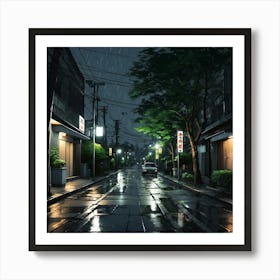 Rainy Night Street Art Print