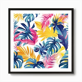 Tropical Leaves Seamless Pattern 2 Poster