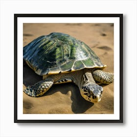 Turtle On The Beach Art Print