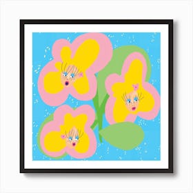 Bouquet Babes  Square Art Print