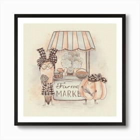 Funny Farmers Market Art Print