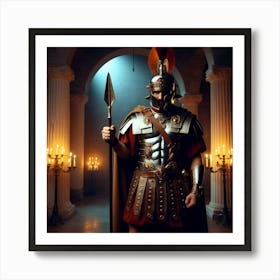 Roman Soldier In Armor Art Print