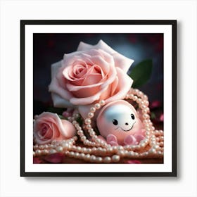 Pearls And Roses 1 Art Print