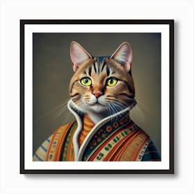 Cat Portrait Major Pet Portrait Royal Animal P Art Print