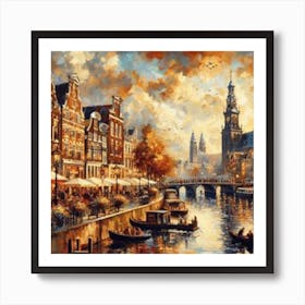 Amsterdam At Dusk Art Print