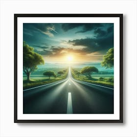 Road To The Sunset 1 Art Print