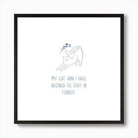 Cute Lazy Cat Art Print