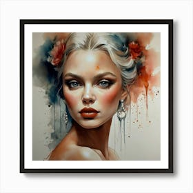 Watercolor Of A Woman 1 Art Print