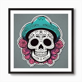 Day Of The Dead Skull 7 Art Print