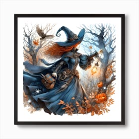 Beautiful Witch In The Woods 1 - 1 Of 2 Art Print