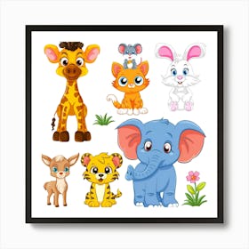 Cute Animals Art Print