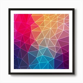 Multicolored Geometric Origami Idea Pattern 1 Art Print