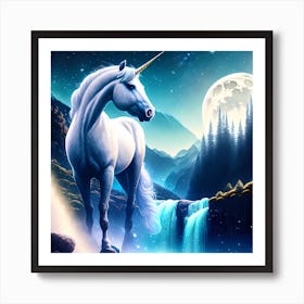 Unicorn In The Night Art Print