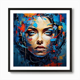  Portrait Art, Abstract Woman Face Art Print