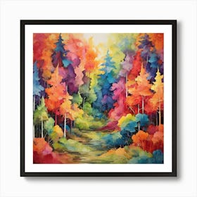 Colorful Forest Art Print