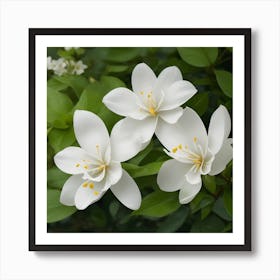 White Jasmine Flowers Art Print