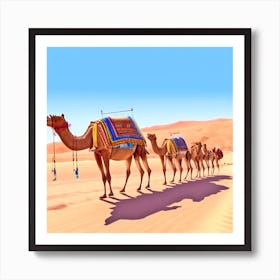 Camels In The Desert 25 Art Print